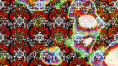 Parlak çiçekli halı renginde çizim deseni.