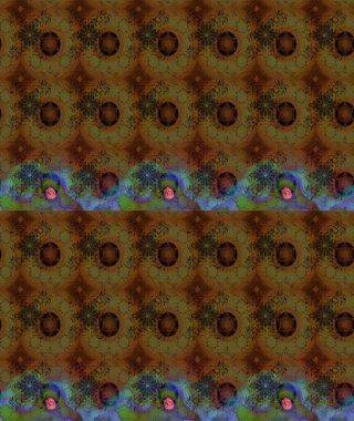 Raster illüstrasyonu. Raster illüstrasyonu. Çiçek desenli çizim. Kahverengi renkli çiçekler. Asya tekstil tarzında.