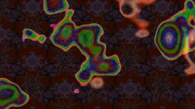 Çiçeksel kahverengi, gri ve siyah çizim desenleri. Klasik taslak çizimi. Raster çiçek izi..