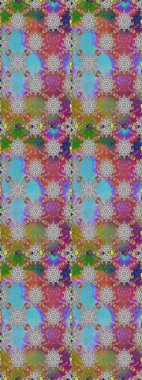 Kusursuz Chichi kumaş deseni. Renkli Bahar Temalı Kusursuz Arkaplan. Raster illüstrasyonu. Çiçek deseni. Düz Çiçek Elementleri Tasarımı.