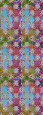 Kusursuz Chichi kumaş deseni. Renkli Bahar Temalı Kusursuz Arkaplan. Raster illüstrasyonu. Çiçek deseni. Düz Çiçek Elementleri Tasarımı.