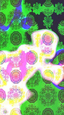 Raster resim. Güzel kumaş deseni. Doodle çiçekler ve dalları, otlar ve çiçekler. Elle çizilmiş.