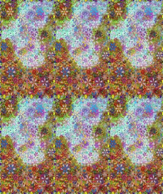 Raster illüstrasyonu. Küçük çiçekteki sevimli çiçek deseni. Güzel kumaş deseni. Güzel karalama çiçekleri olan kusursuz çiçek deseni..