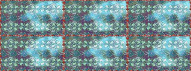 Çiçek mavisi ve nötr dikişsiz desen. Klasik taslak çizimi. Raster Yumuşak kumaş deseni. Raster çiçek izi..