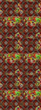 Çiçekli karalama şeklinde Raster çiçek deseni. Nazikçe, güzel çiçek arkaplanı. Çiçekler kahverengi, kırmızı ve gri renklerde.