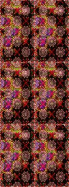 Kusursuz çiçek deseni duvar kâğıdı olarak kullanılabilir. Kahverengi ve siyah renkli çiçekler. Raster illüstrasyonu.