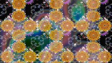 Çiçekli eskiz çizimi. Sarı renkli çiçekler. Düz Çiçek Elementleri Tasarımı. Renkli Yaz Teması çizim şablonu.