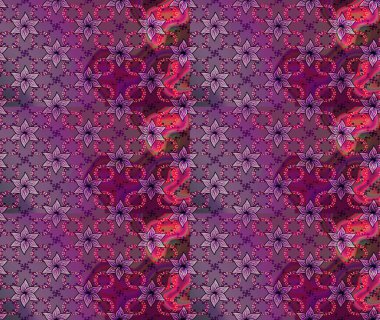 Raster illüstrasyonu. Raster deseni. Küçük çiçekteki sevimli çiçek deseni. Yumuşak, yaz çiçekleri mor renkte.