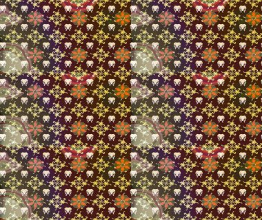 Robot resim. Küçük çiçekteki sevimli çiçek deseni. Raster illüstrasyonu.