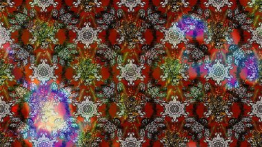 Düz Çiçek Elementleri Tasarımı. Raster illüstrasyonundaki çiçek desenli çizim. Renkli Bahar Teması eskiz kalıbı. Kahverengi ve gri renkte çiçekler.