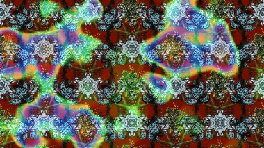 Küçük çiçekteki sevimli çiçek deseni. Varicolo Raster çizimi. Birçok soyut çiçekli tropikal çizim deseni.