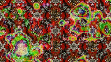 Modern çiçek arkaplanı. Moda baskıları için zarif bir şablon. Renkli çiçekli ve yapraklı harika bir çiçek deseni çizmişsin. Halk stili.