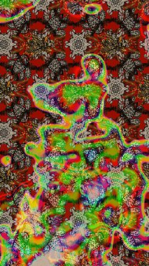 Raster illüstrasyonu. Tekstil veya kitap kapakları, imalat, duvar kağıtları, baskı, hediye paketi ve yapıştırma kitabı için çiçek eskizi geçmişi. Küçük ölçekli çiçeklerdeki basit sevimli desen.