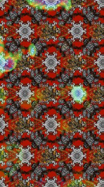 Sevimli çiçek raster deseni. Düz Çiçek Elementleri Tasarımı. Sketch Colour Spring Theme eskiz kalıbı. Gri, kahverengi ve kırmızı renkte çiçekler.