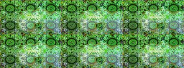Raster illüstrasyonu. Damask altın soyut çiçek yeşil renklerde pürüzsüz desen. Süsleme.