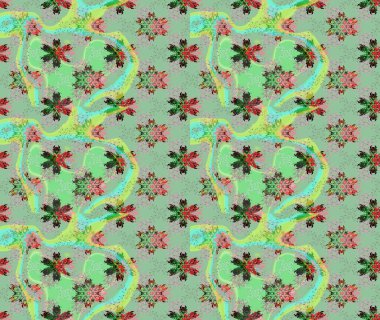 Şirin çiçek elementleri. Raster illüstrasyonu. Tarafsız renklerde çiçekler. Çizim.