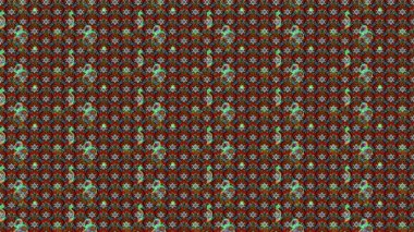 Raster illüstrasyonundaki çiçek desenli çizim. Kahverengi renkte çiçekler.