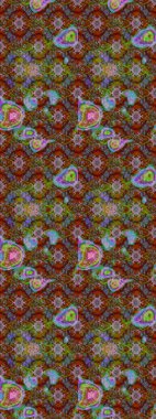 Şirin çiçekli, desenli, kahverengi, yeşil ve kırmızı renkli bir eskiz deseni. El çizimi çiçek çizimi deseni (fayans). Tekstil için suluboya çizim deseni.