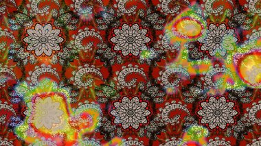 Moda baskıları için zarif bir şablon. Küçük renkli çiçekler. Küçük çiçekte güzel bir desen. Gri ve kahverengi çiçekli bahar çiçekleri. Motley illüstrasyonu.