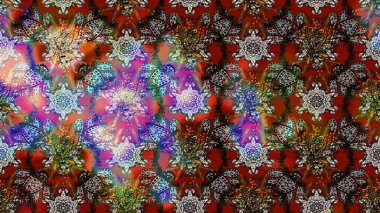 Renkli Bahar Teması eskiz kalıbı. Raster illüstrasyonu. Kahverengi ve gri renkli çiçekler. Çiçekli çiçek deseni, suluboya. Düz Çiçek Elementleri Tasarımı.