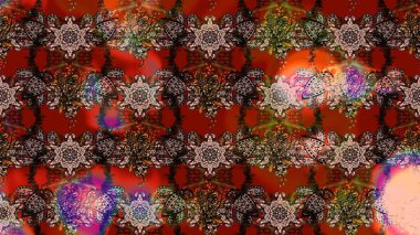 Parlak çiçekli kolaj çiçekleri. Çiçek tasarımı için inanılmaz bir kolaj cenneti tarzı. Çiçekli zambaklar eskiz arka planı.