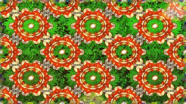 Yeşil renklerdeki altın element. Lüks, kraliyet ve Viktorya dönemi konsepti. Yeşilden çok altın rengi klasik barok çiçekli desenler. Süslü raster dekorasyonu.