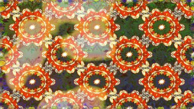 Raster geleneksel turuncu renklerde, altın ve kusursuz desen. Barok tarzında kusursuz bir doğulu süsü..