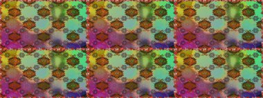 Moda arka planında parlak buketler. Sevimli, pürüzsüz desenli, küçük çiçekli, klasik tarzda. Kumaş, duvar kağıdı ve kağıt üzerine baskı yapmak için gelişen arka plan. Raster illüstrasyonu.