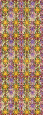 Kahverengi ve nötr renklerde çiçekler. Düz Çiçek Elementleri Tasarımı. Raster illüstrasyonunda kusursuz çiçek deseni. Renkli Bahar Teması Kusursuz Arkaplan.