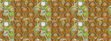 Kahverengi renkte çok kahverengi, zarif küçük çiçekler ve komik böcekler, raster desen, illüstrasyon.