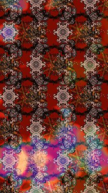 Çiçek deseni. Düz Çiçek Elementleri Tasarımı. Chichi 'nin kumaş kalıbını çiz. Raster illüstrasyonu. Renkli Bahar Teması çizim şablonu.