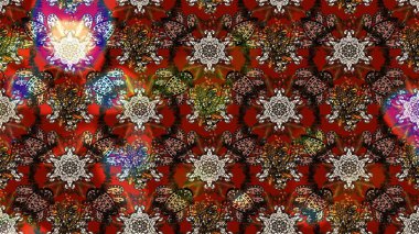 Şatafatlı bahar bahçesi dokusu. Kahverengi ve kırmızı renkte çiçek çizimi. Raster illüstrasyonu. Kahverengi ve kırmızı renkte çiçekler. Çiçek deseni.