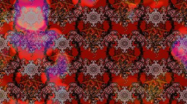 Küçük çiçekte hoş bir çiçek deseni var. Çiçeksel elementlerle süslenmiş zarif raster dokusu. Parlak çiçekli renkler üzerine soyut çizim deseni.