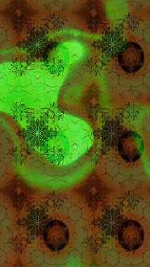 Raster çiçek desenleri çiziyor. Vadinin çiçekleri kahverengi renklerde.