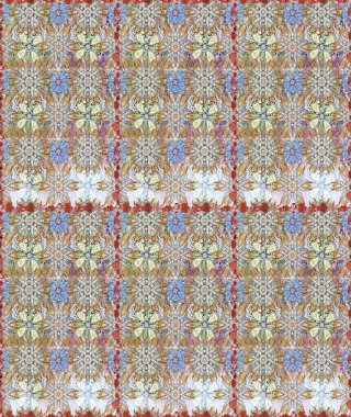 Küçük çiçekteki sevimli çiçek deseni. Modaya uygun kumaş deseni. Raster illüstrasyonu. Kusursuz Tony kumaş deseni.