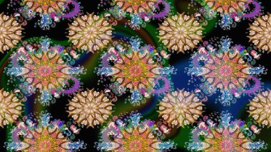 Raster Moda kumaş deseni. Çizgi çizimi kalıbı. Şirin çiçekler..