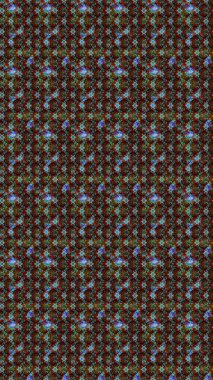 Kumaş desenli papatya çiçeği detayı. Çiçekler kahverengi, kırmızı ve gri renklerde.