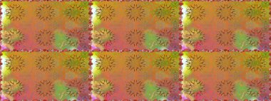 Raster suluboya çiçek deseni, narin çiçekler, kahverengi ve turuncu çiçekler, tebrik kartı şablonu. Raster Güzel kumaş deseni.