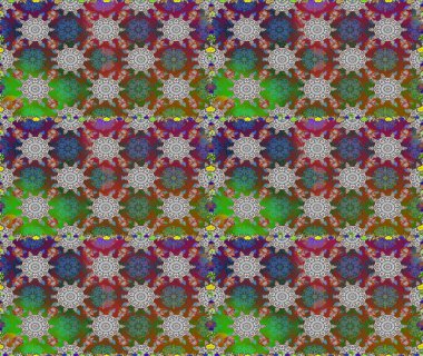 Küçük çiçekli kusursuz yay deseni. Raster illüstrasyonu. Suluboya tarzında gri ve kahverengi renkler üzerine.