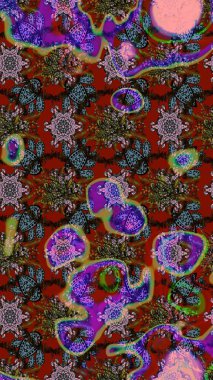 Küçük çiçekteki sevimli çiçek deseni. Kahverengi, kırmızı ve nötr renkte çiçekler.