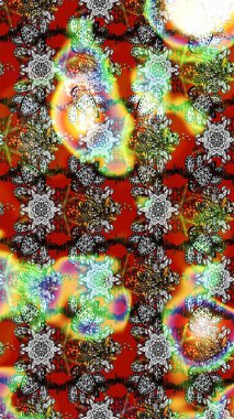 Nazik, narin çiçek arkaplanı. Çiçekli karalama şeklinde Raster çiçek deseni. Gri, kırmızı ve kahverengi renkte çiçekler.