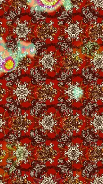 Güzel çiçek deseni. Kahverengi, kırmızı ve bej renkli çiçekler. Renkli Bahar Teması eskiz kalıbı. Düz Çiçek Elementleri Tasarımı.