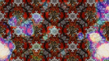 Renkli Bahar Teması eskiz kalıbı. Kahverengi ve gri renkli çiçekler. Raster illüstrasyonundaki çiçek desenli çizim. Düz Çiçek Elementleri Tasarımı.