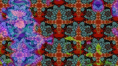 Düz Çiçek Elementleri Tasarım Raster illüstrasyonu. Çiçek desenli eskiz. Renkli çiçekler. Renkli Bahar Teması çizim şablonu.