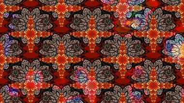 Düz Çiçek Elementleri Tasarımı. Renkli Bahar Teması eskiz kalıbı. Çiçekli eskiz arkaplanı. Çocuk stili.