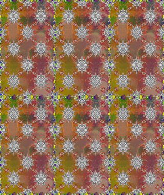 Şirin çiçekli kusursuz desen kahverengi ve gri renklerde yapraklar, suluboya çiçek desenleri, duvar kağıdı, kart ya da kumaş için fayanslar. Raster illüstrasyonu.