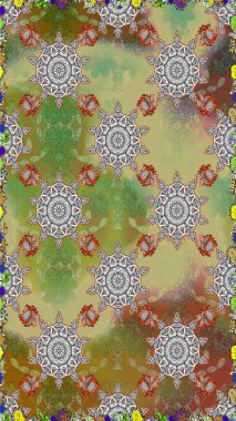 Suluboya kusursuz desen. Çiçekler suluboya stilinde tarafsız ve gri renklerde. Çiçek izi.