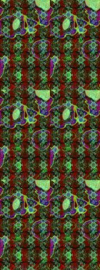 Nazik, sevimli çiçek arkaplanı. Çiçekli karalama şeklinde Raster çiçek deseni. Yeşil, kırmızı ve kahverengi renkte çiçekler.