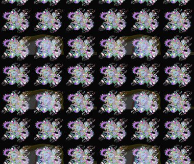 Raster resim. Güzel kumaş deseni. Doodle çiçekler ve dalları, otlar ve çiçekler. Elle çizilmiş.