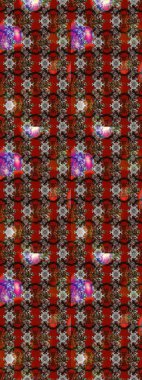 Suluboya, elle çizilmiş. Vadinin çiçekleri kahverengi, kırmızı ve siyah renklerde. Raster - stok. Taslak arkaplan deseni.